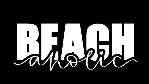 Beach Aholic MKR Decal Vinyl Sticker Cars Trucks Vans Walls LaptopWhite5_5 x 2_0 inMKR1547