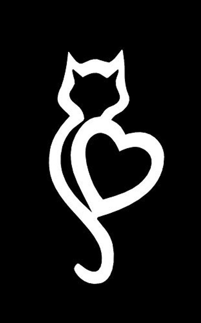 Cat Love MKR Decal Vinyl Sticker Cars Trucks Vans Walls LaptopWhite5_5 x 2_7 inMKR1239