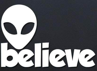 Believe UFO Makarios LLC Cars Trucks Vans Walls Laptop MKR White 5_5 x 3_5MKR827