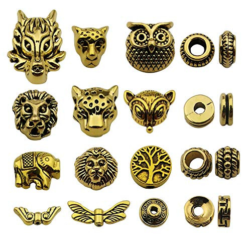 Antique Gold Mixed 60pcs Loose Spacer BeadCraft Supplies Charms Pendants for Jewelry Findings Making Accessory for DIY Bracelet Necklace M247 Antique Gold Mixed 60pcs Loose Spacer BeadCraft Supplies Charms Pendants for Jewelry Findings Making Accessory for DIY Bracelet Necklace M247