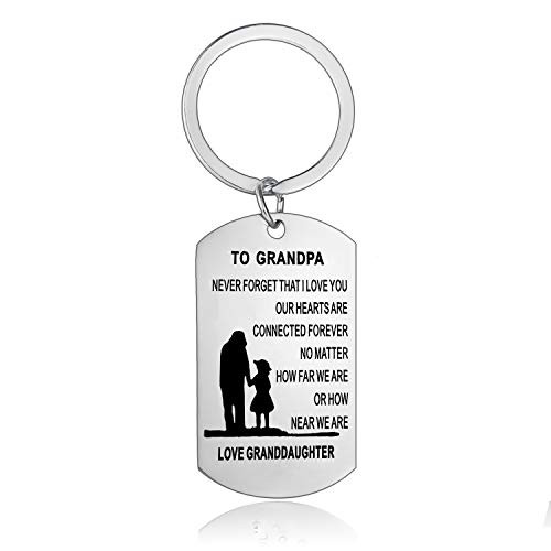 Grandpa Gifts Key Chain for Men Gifts for Grandpa Granfather from Granddaughter Grandson Birthday Gifts Grandpa Granddaughter