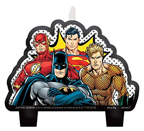 amscan Justice League Heroes Unite Superheroes Birthday Candles Set - 4 pcs