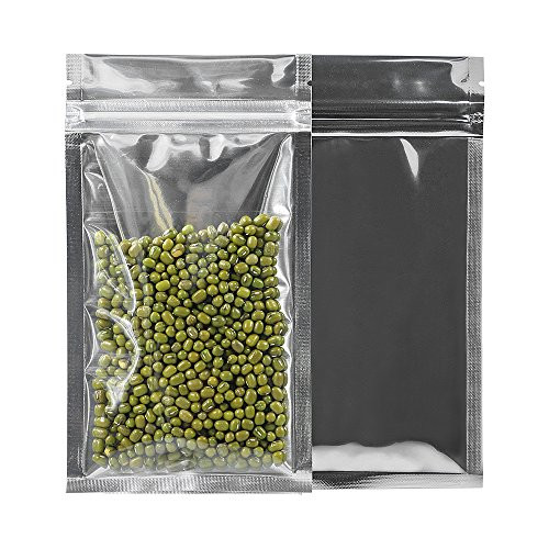 GooGou Resealable Zip Mylar Bag Food Storage Aluminum Foil Bags Smell Proof Pouches 100pcs 2_75x5_1 in