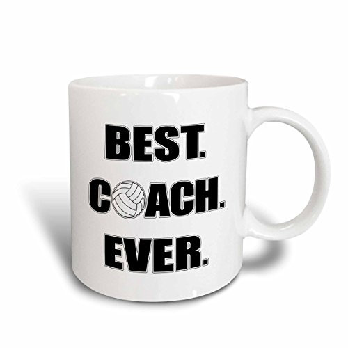 3dRose 195231_2 Volleyball - Best Coach Ever Mug 15 oz White