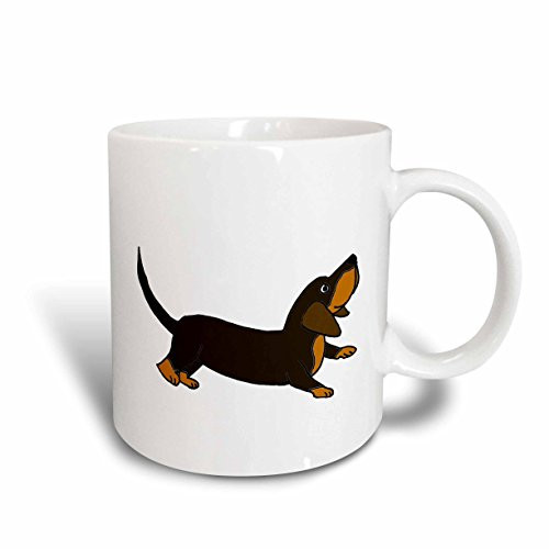 3dRose 201814_2""Funny Crouching Dachshund Puppy Dog Ready to Play" Ceramic Mug 15 oz White 3dRose 201814_2""Funny Crouching Dachshund Puppy Dog Ready to Play" Ceramic Mug 15 oz White