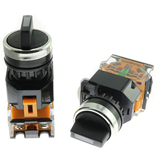 PSCCO 2pcs Rotary Selector Switch 3 Position 2NO LA38-20X3