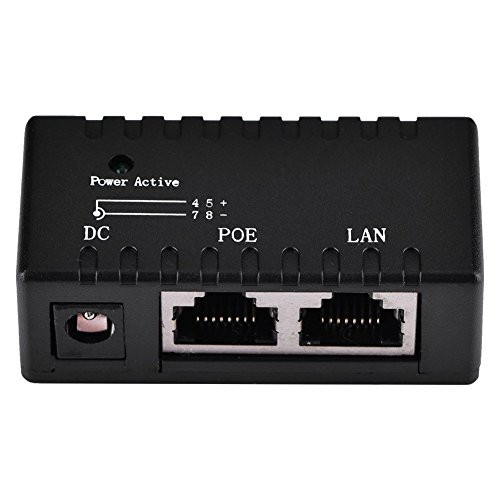Zerone POE Injector Splitter Power Over Ethernet Injector Adapter for LAN NetworkBlack