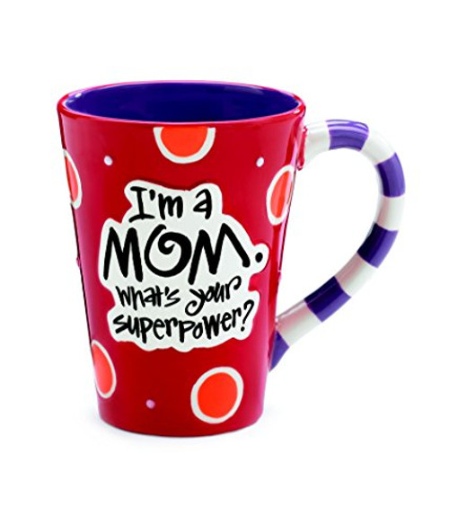 I'm A Mom, What's Your SuperPower? 12oz Coffee Mug Great Gift for Mother (1, Red)