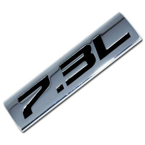1x 3D Chrome Finish Metal 7_3L Emblem Alloy Badge Sticker Black Chrome