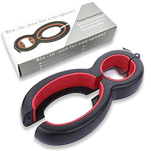 Bottle Opener and 6 in One Multi Opener Bottle - Happy Opener All in One Opener Tool - Jar Opener for Seniors with Arthritis