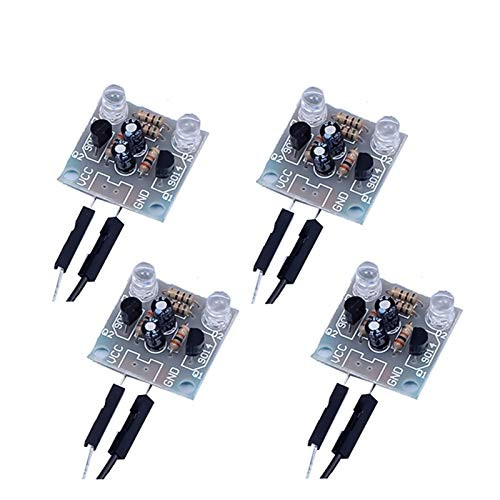 WHDTS 4-Set 5MM LED Flashing Light DIY Kit Electronic Starter Kits PCB Circuit Soldering Skill Learning Training Kit