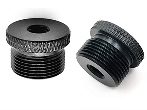 Donuts Mic Stand Adapter 38 Female to 58 Male Screw Adapter Knurled Thread Adapter for Microphone Stand Mount 38 to 58 Black 2 pack
