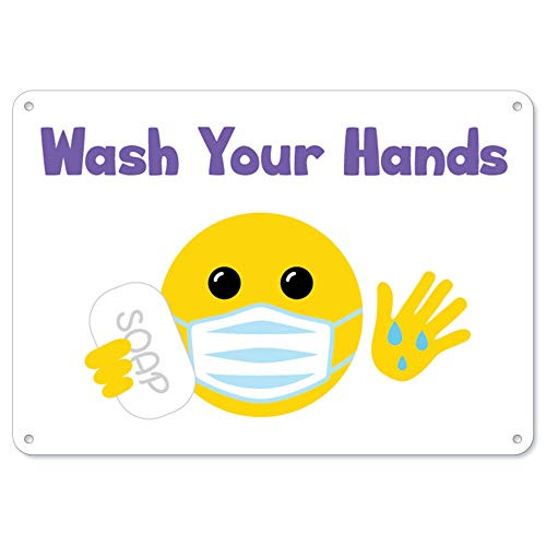 Public Safety Sign - Wash Your Hands  Plastic Sign  Protect Your Business Municipality Home  and  Colleagues  Made in The USA