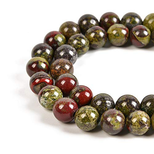 Nancybeads Natural Gemstone Round Spacer Loose Beads for Jewelry Making 15_5 1 Strand 6mm 8mm Dragon Blood Jasper 8mm 45Beads