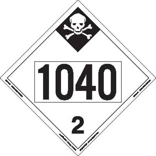 Labelmaster ZRV281040 UN 1040 Inhalation Hazard Hazmat Placard, Rigid Vinyl (Pack of 25)