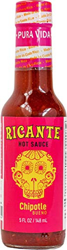 Ricante Chipotle Bueno Hot Sauce - Costa Rican Jalapenos and Chipotle Chilies with Garlic and Onion Keto and Gluten Friendly 5-Ounce Bottle