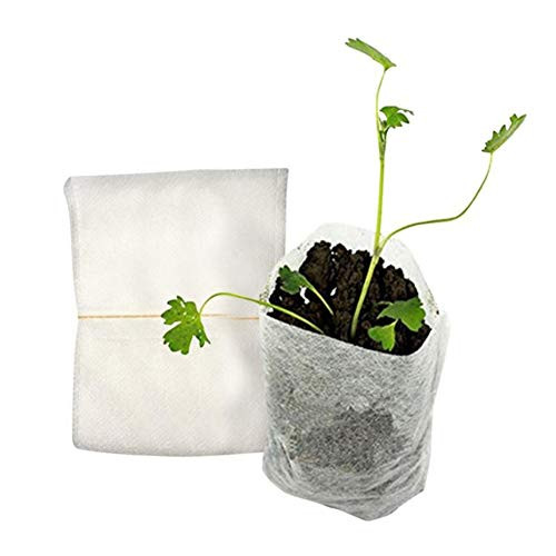 Biodegradable Non-Woven Nursery Bags Plant Grow Bags Fabric Seedling Pots Soil Transplant Pouches Home Garden Supply 100PCS