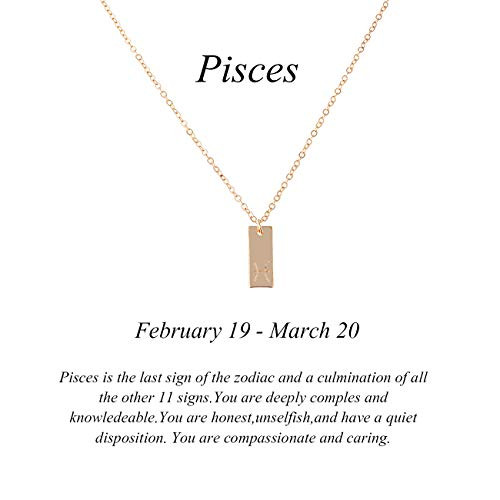 Message Card 12 Zodiac Necklace Woman Constellations Sign Tag Pendant Necklace Birthday Gifts Jewelry B?Pisces 20 Feb 20 Mar Message Card 12 Zodiac Necklace Woman Constellations Sign Tag Pendant Necklace Birthday Gifts Jewelry B?Pisces 20 Feb 20 Mar