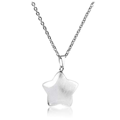 Top Plaza Natural Healing Crystal Stone Star Pendant Necklace Reiki Gemstones Clear Quartz Pendant Necklaces for Womens Mens Top Plaza Natural Healing Crystal Stone Star Pendant Necklace Reiki Gemstones Clear Quartz Pendant Necklaces for Womens Mens