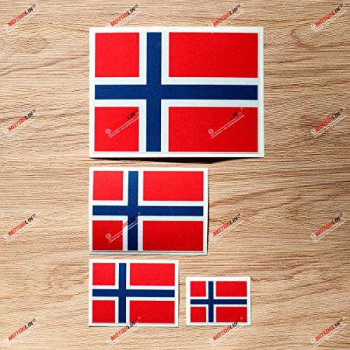 Norway Norwegian Flag Decal Vinyl Sticker - 4 Pack Reflective 2 Inches 3 Inches 4 Inches 6 Inches - for Car Boat Laptop Cup Phone