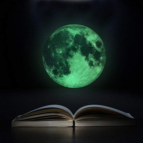 BOBOVIIA Glow in The Dark Luminous Moon Wall Stickers Removable Decal Decor for Kids Room Bedroom Living Room Decor Nursery Christmas Birthday Party Decoration
