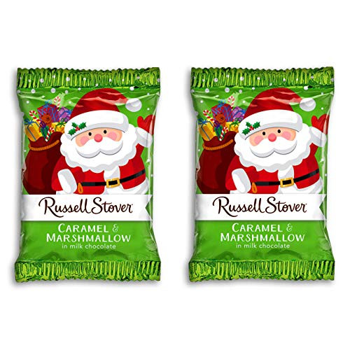 Russell Stover 2 Pieces Caramel and Marshmallow in Milk Chocolate Santa - HolidayChristmas Candy Bars - 1 oz each Russell Stover 2 Pieces Caramel and Marshmallow in Milk Chocolate Santa - HolidayChristmas Candy Bars - 1 oz each