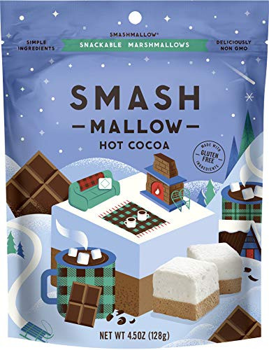 Hot Cocoa by SMASHMALLOW  Snackable Marshmallows  Non-GMO  Organic Cane Sugar  100 calories  4_5 oz