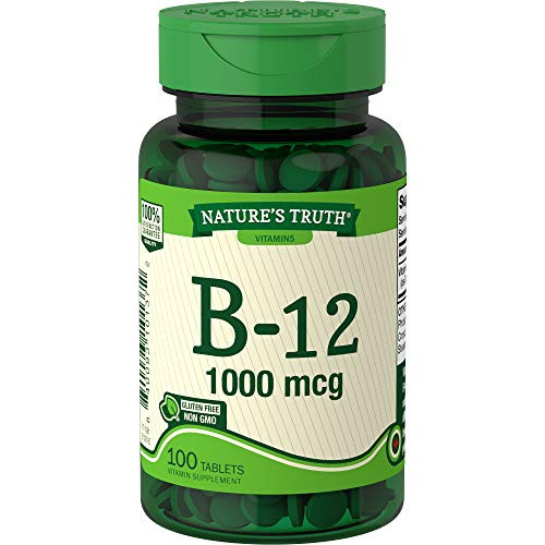 B12 Vitamin Tablets  1000 mcg  100 Count  Non-GMO  and  Gluten Free  by Natures Truth