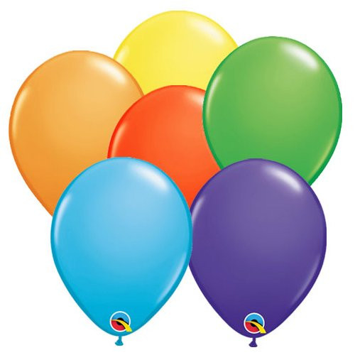 Qualatex Latex Balloons 49487-Q Bright Rainbow Assortment, 5", Multicolored