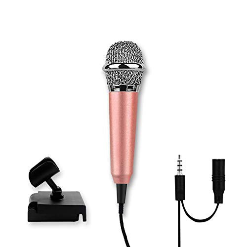 Mini Microphone Mini Mic for recordingchatting and singing for mobile phonelaptopipad?rose gold?