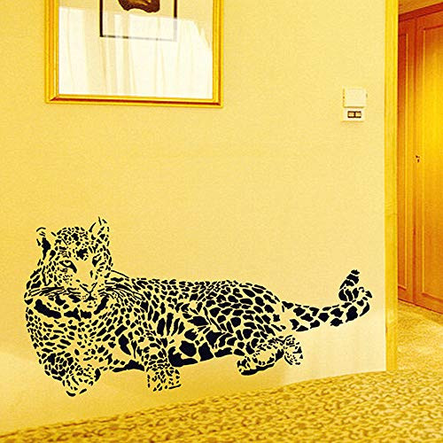ROFARSO Lifelike Large Cool Leopard Animal Wall Stickers Removable Wall Decals 3D Art Decorations Decor for Bedroom Living Room Car Murals