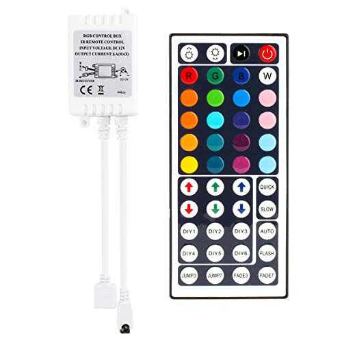 BANKEE LED Light Strip Remote Controller 44 Keys Wireless IR RGB Controller for SMD 5050 3528 2835 RGB Strip Lights BANKEE LED Light Strip Remote Controller 44 Keys Wireless IR RGB Controller for SMD 5050 3528 2835 RGB Strip Lights