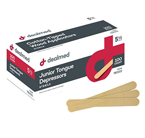 Dealmed 5_5 Junior Tongue Depressors Sterile 100 Count