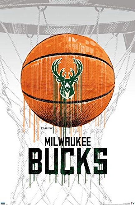 Trends International NBA Milwaukee Bucks - Drip Ball 20 Wall Poster 22_375 x 34 Unframed Version Trends International NBA Milwaukee Bucks - Drip Ball 20 Wall Poster 22_375 x 34 Unframed Version