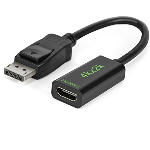 FEMORO DisplayPort to HDMI Adapter Converter 4K  Display Port DP to HDMI Adaptor Male to Female Compatible with Computer Desktop Laptop PC Monitor Projector HDTV - Black