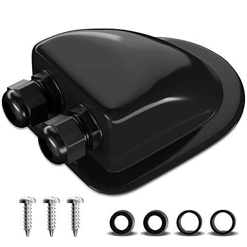 POWISER Solar Double Cable Entry Gland Waterproof ABS Cable Entry Housing for All Cable Types 4mm² to 12mm² for Solar Project on RV Boat Yacht Roofs Van Camper Travel Trailer
