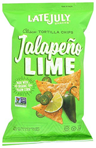 LATE JULY Snacks Clásico Jalapeño Lime Tortilla Chips 5_5 oz_ Bag