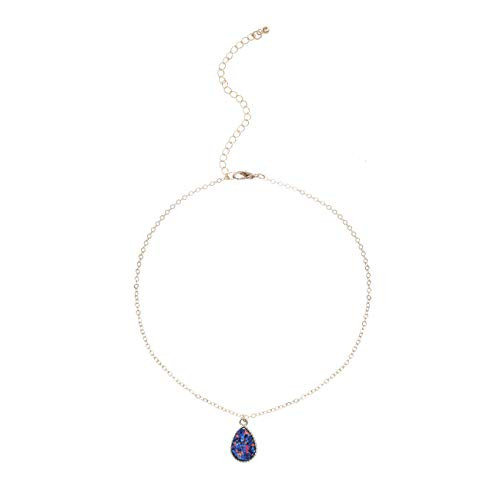 Tgirls Simple Long Chain Water Drop Necklace Pendant Necklace Women Girls XL-140 Gold