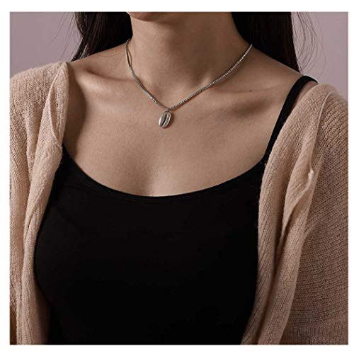 Blufly Shell Pendant Necklace Hawaii Necklaces Simple Necklace Chain Boho Jewelry for Women and Girls SILVER Blufly Shell Pendant Necklace Hawaii Necklaces Simple Necklace Chain Boho Jewelry for Women and Girls SILVER