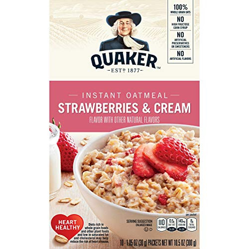 Quaker Instant Oatmeal Strawberries And Cream 10_5 Oz Quaker Instant Oatmeal Strawberries And Cream 10_5 Oz