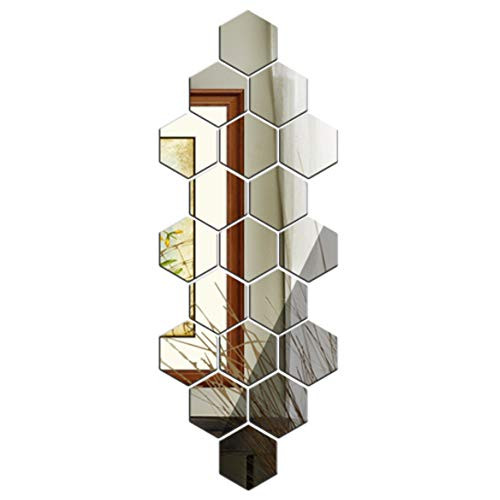 FUNCSDIK Hexagon Mirror Wall Sticker 12 Pieces Acrylic Mirror Three-Dimensional Wall Stickers for Living Room Entrance Hallway Stairs Personalized Decorative Mirror Stickers Hexagon Mirror FUNCSDIK Hexagon Mirror Wall Sticker 12 Pieces Acrylic Mirror Three-Dimensional Wall Stickers for Living Room Entrance Hallway Stairs Personalized Decorative Mirror Stickers Hexagon Mirror