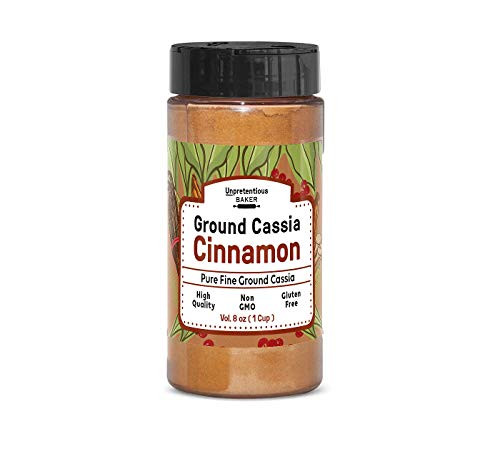 Ground Cassia Cinnamon 1 Cup Shaker Jar Pure Non-GMO  and  Gluten-Free for Baking  and  Cooking