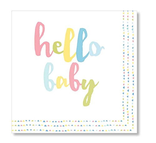 C_R_ Gibson Hello Baby Gender Neutral Baby Shower Beverage Napkins 20 ct 5 x 5