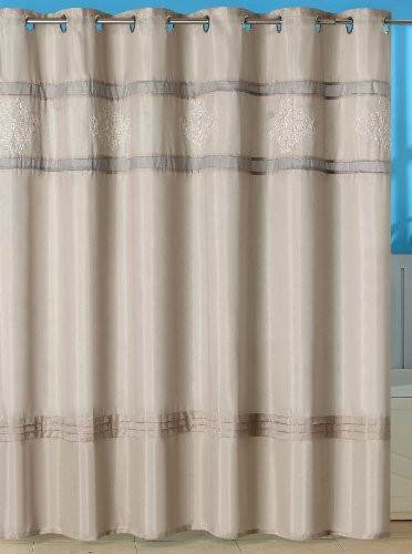 Lavish Home Radcliff Embroidered Shower Curtain with Grommets