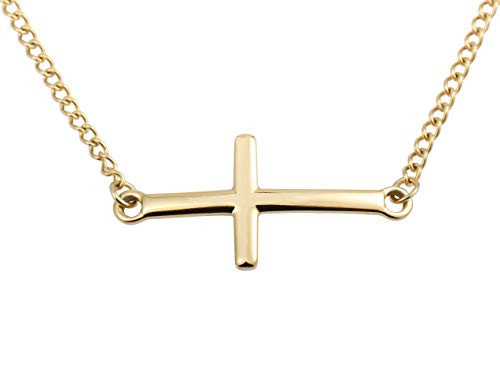18K Gold Plated Stainless Cross Pendant Necklace Tiny Cross Pendant Dainty Simple Cross Pendant Necklace for Women Men Gold Sideway Cross 18K Gold Plated Stainless Cross Pendant Necklace Tiny Cross Pendant Dainty Simple Cross Pendant Necklace for Women Men Gold Sideway Cross