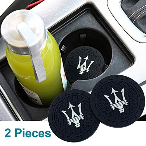Auto sport 2_75 Inch Diameter Oval Tough Car Logo Vehicle Travel Auto Cup Holder Insert Coaster Can 2 Pcs Pack for Maserati Accessory