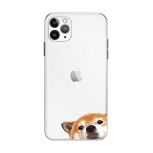 FancyCase Compatible with iPhone 12 Mini 5_4 inch-Animal Pattern Soft Silicone Protective Transparent iPhone 12 Mini Case Staring Dog
