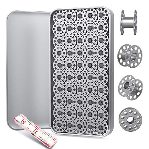 50 Pcs Metal Sewing Machine Bobbins Metal Bobbins with Metal Storage Box and Soft Measuring Tape for Brother Singer Janome Kenmore Sewing Machine 50 Pcs Metal Sewing Machine Bobbins Metal Bobbins with Metal Storage Box and Soft Measuring Tape for Brother Singer Janome Kenmore Sewing Machine