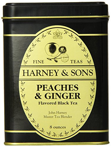 Harney & Sons Loose Leaf Black Tea, Peaches & Ginger, 8 Ounce