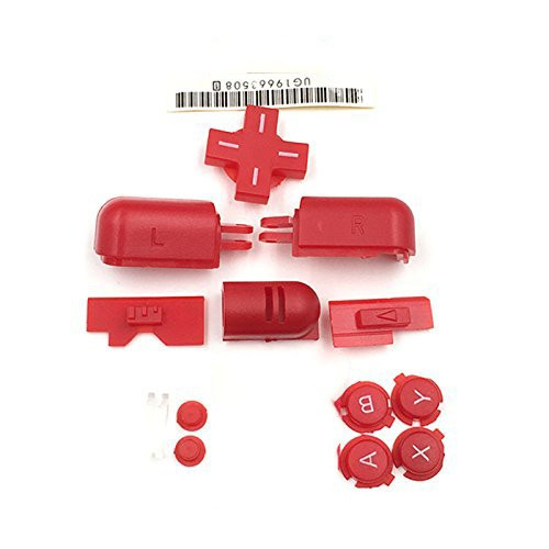 Left Right ABXY LR Full Button Set Replacement for DS Lite NDSL Buttons Kit Red Color